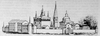 Вид Федоровского монастыря в Городце, где умер св. Александр Невский.